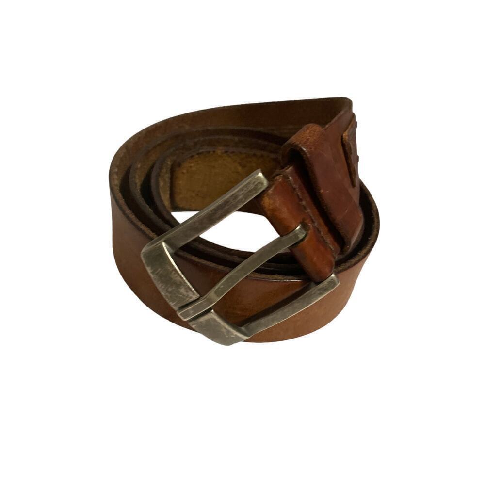 Fossil distressed Leather Belt 1954 Mens Sz 42 Brown silver tone buckle classic